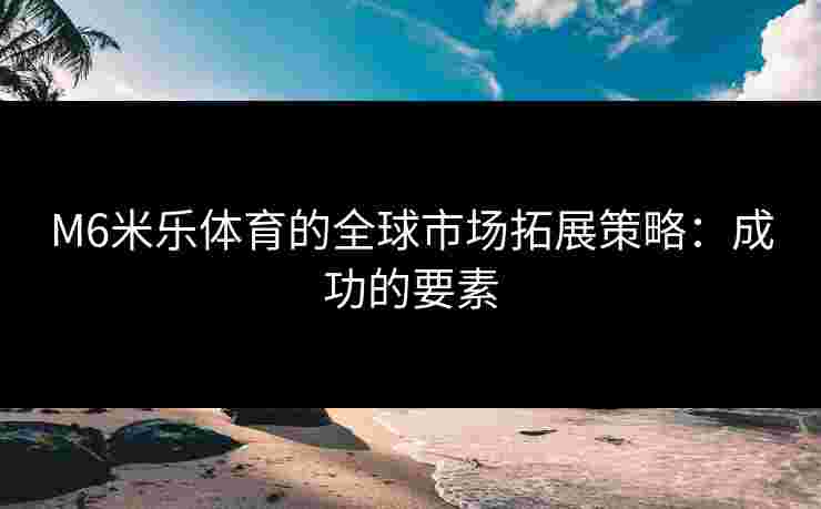 M6米乐体育的全球市场拓展策略：成功的要素