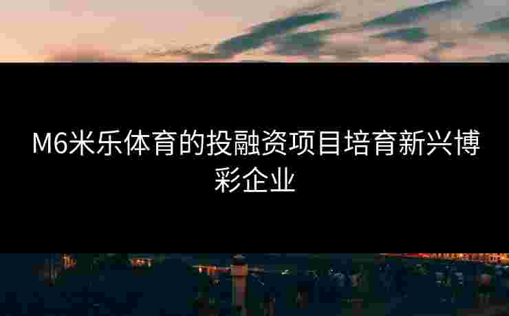 M6米乐体育的投融资项目培育新兴博彩企业