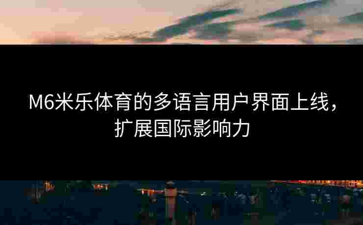M6米乐体育的多语言用户界面上线，扩展国际影响力